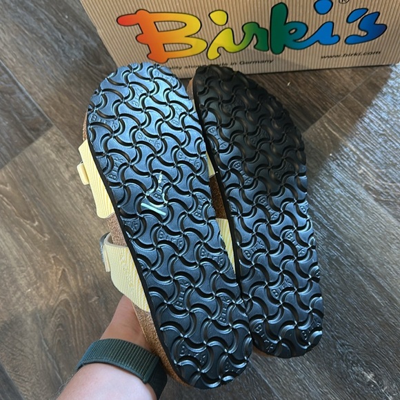 Birkenstock Birkis yellow striped sandals ladies 8 NIB - Picture 5 of 5